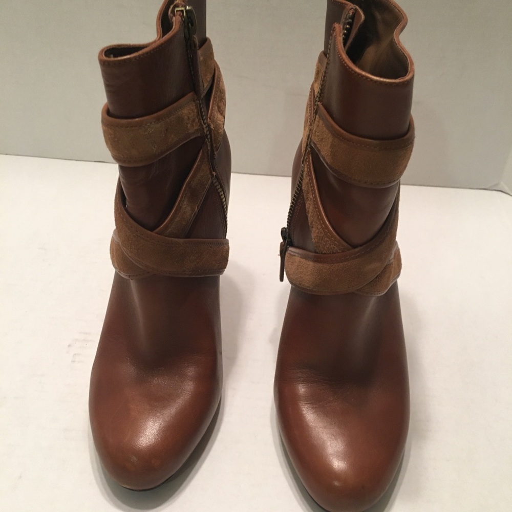 Cole Haan women’s cognac Nike air sole ankle boots